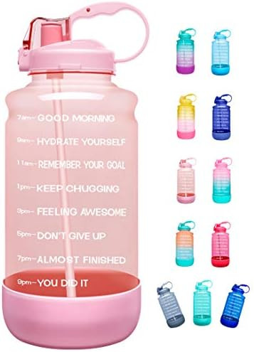 Elvira Half Gallon/64oz Motivational Time Marker Water Bottle with Straw & Protective Silicone Bo... | Amazon (US)