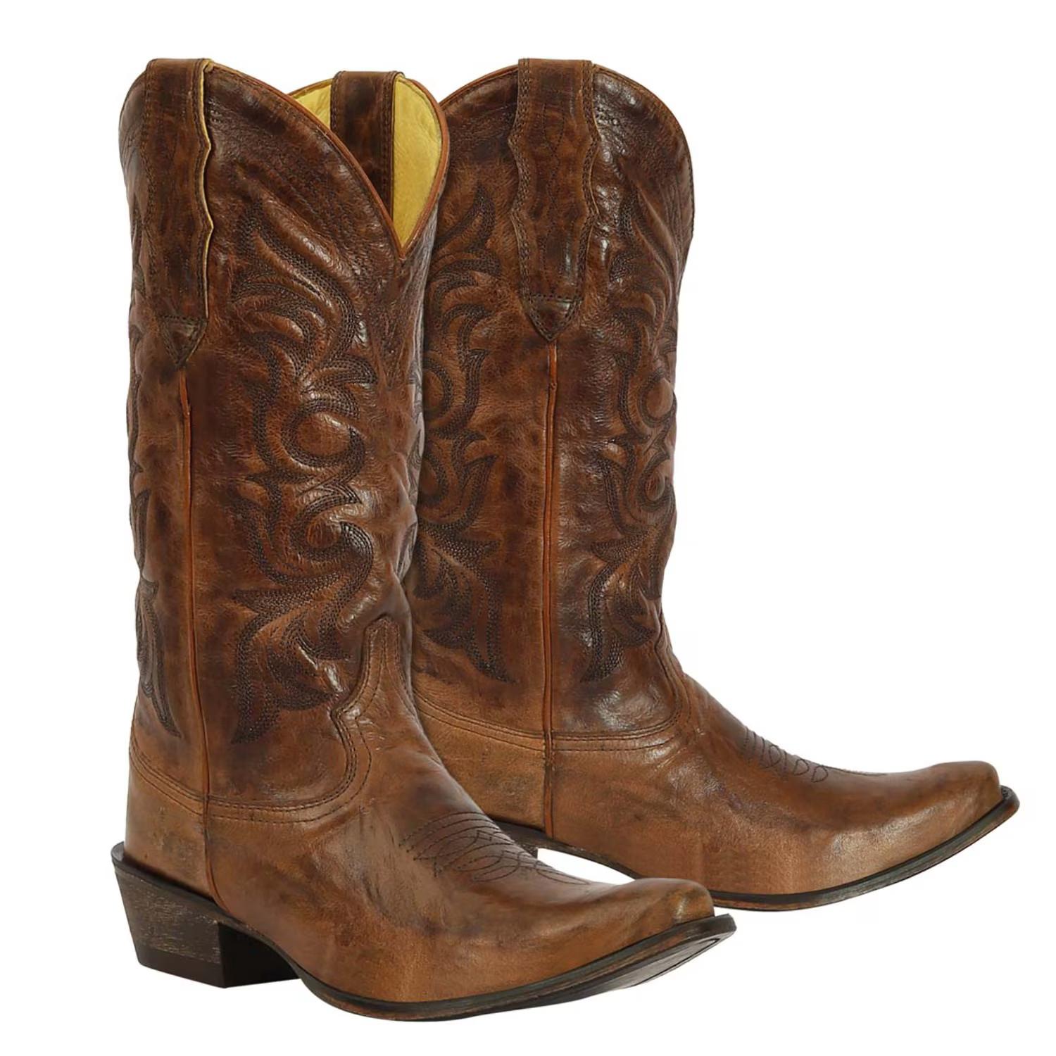 TuffRider Women Cowtown Mid Height Embroidered Leather Snip Toe Western Boots - Walmart.com | Walmart (US)