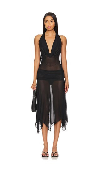 x Bridget Lara Sheer Dress in Black | Revolve Clothing (Global)