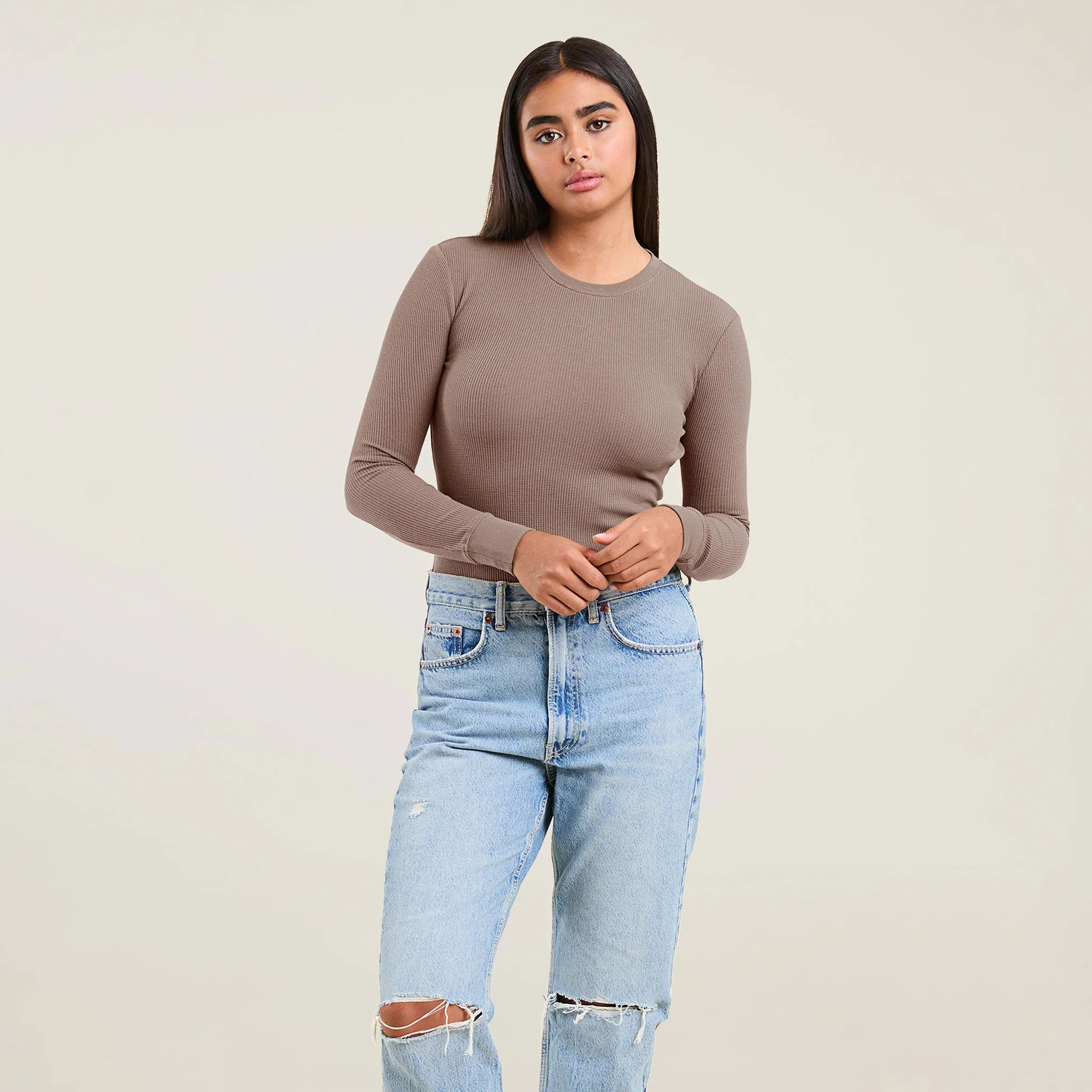 Waffle Bodysuit | Mocha - nuuds | nuuds