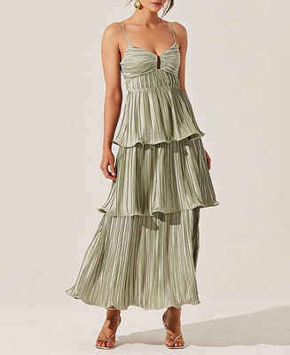 Women's Lupin Pleated Satin Dress | Macy's