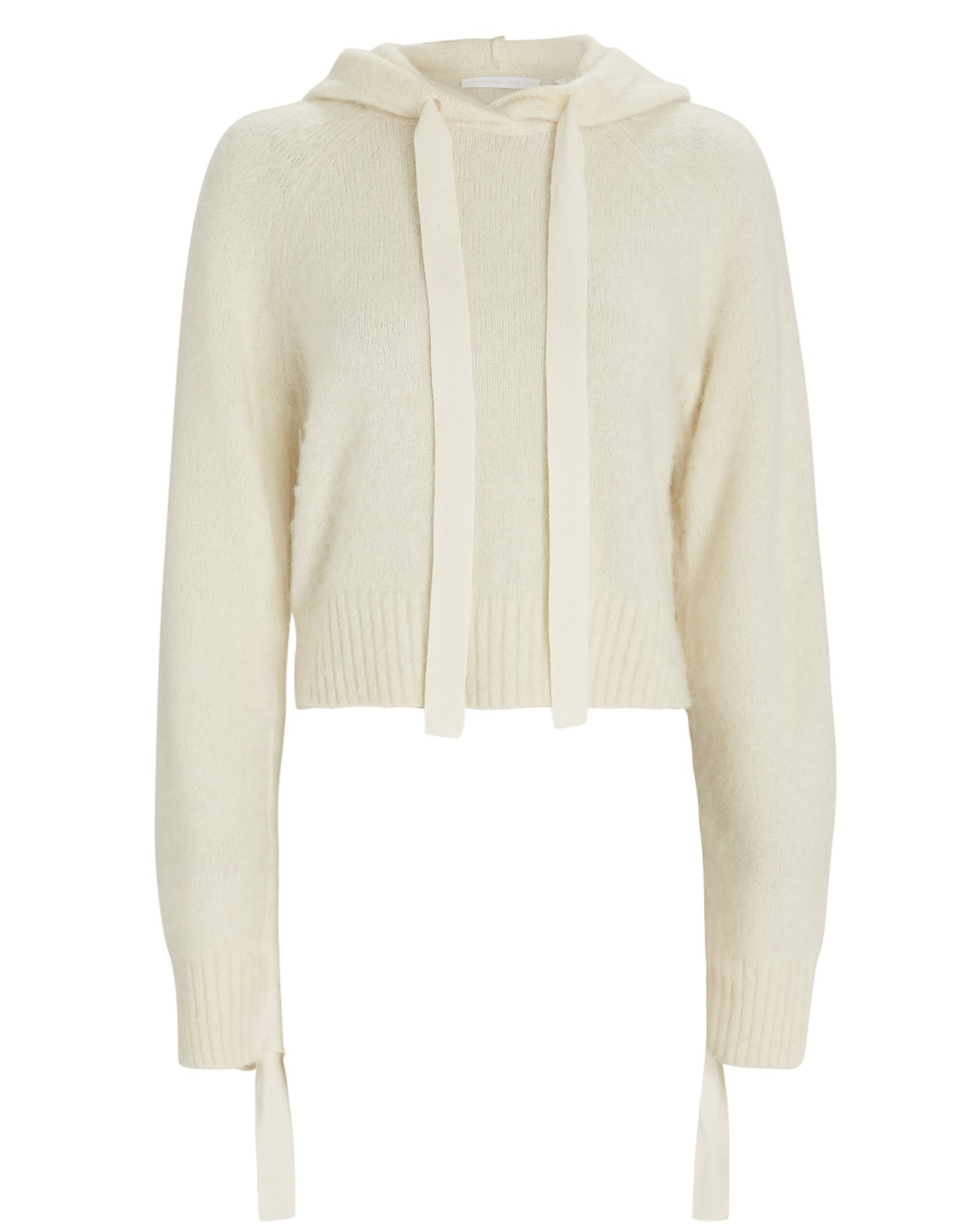 Helmut Lang Hooded Wool-Blend Sweater, White P | INTERMIX