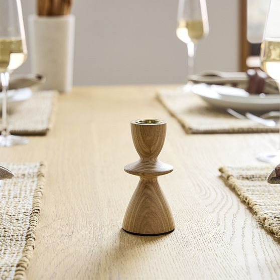 Tira Wood Taper Holder, Light Ash, Small | West Elm (US)