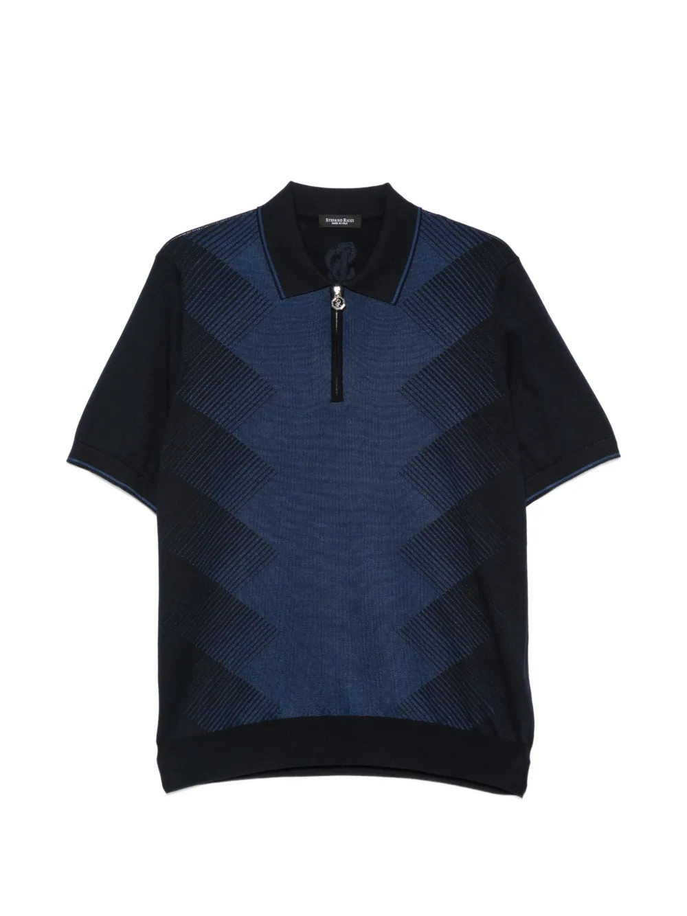 Stefano Ricci zip-fastening Patterned Polo Shirt | Blue | FARFETCH UK | Farfetch Global