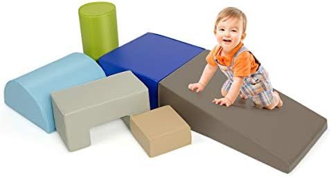 Costzon 6-Piece Kids Crawl and Climb Foam Play Set, Colorful Baby’s Foam Blocks to Crawling, Climbin | Amazon (US)