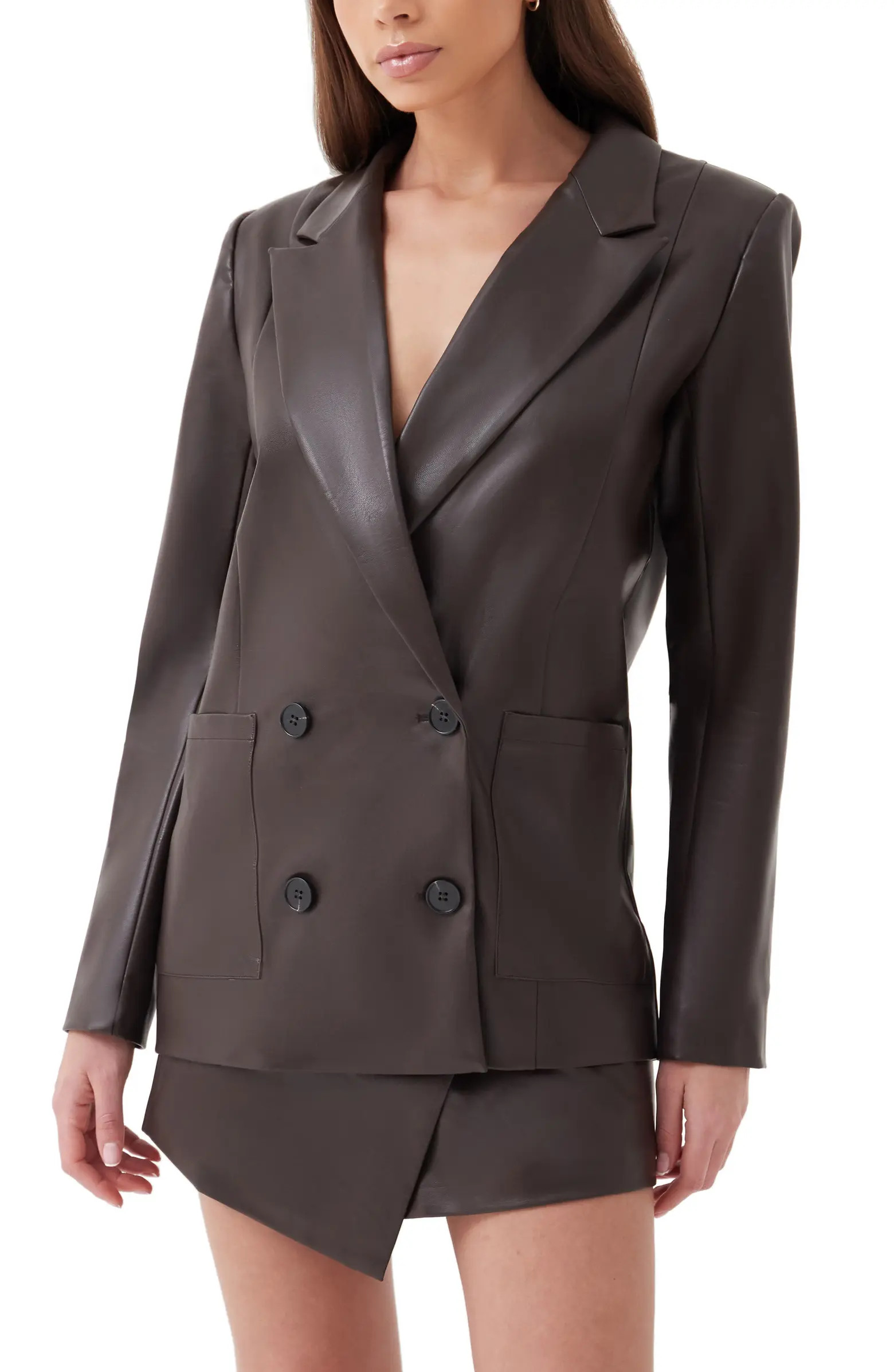 Cappucine Faux Leather Blazer | Nordstrom