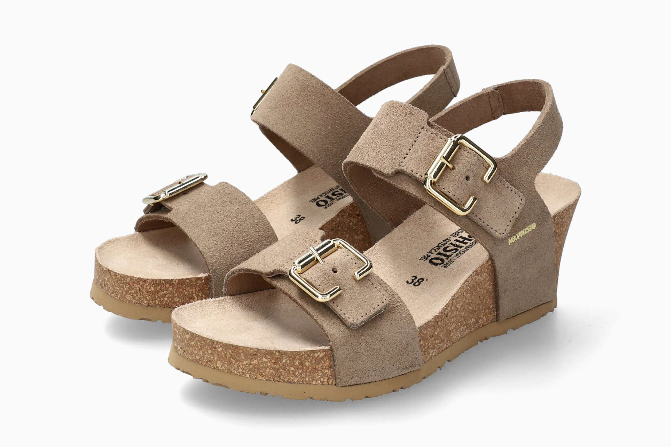 MEPHISTO LISSANDRA | Women Cork Sandals Grey Leather Velvet | Mephisto