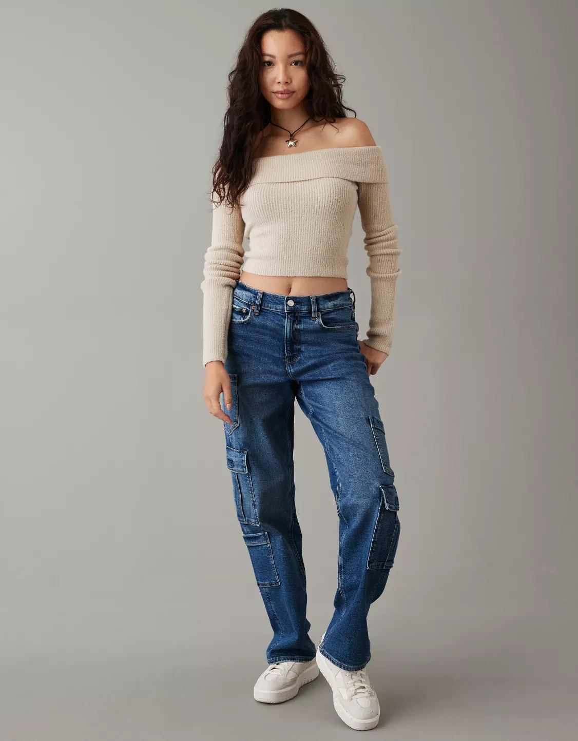 AE Off-the-Shoulder Cropped Sweater | American Eagle Outfitters (US & CA)