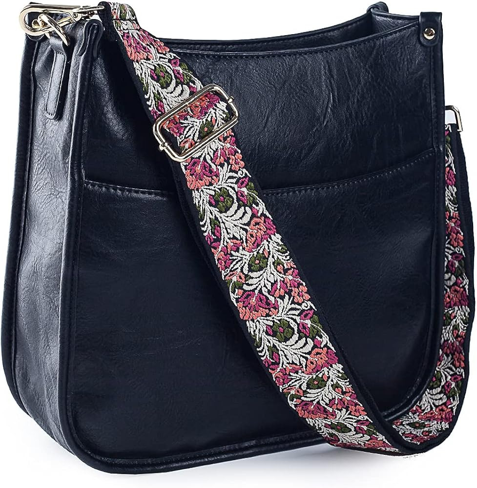 Viva Terry Vegan Leather Crossbody Fashion Shoulder Bag Purse with Adjustable Strap | Amazon (US)