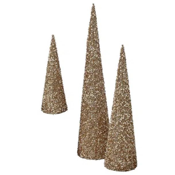 3 Piece Glitter Cone Tree Set | Wayfair North America