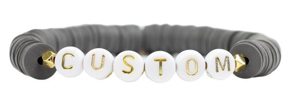 Custom Stretch Bracelet - Grey Vinyl | Bourbon and Boweties