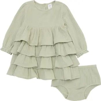 Tiered Ruffle Cotton Gauze Dress & Bloomers | Nordstrom
