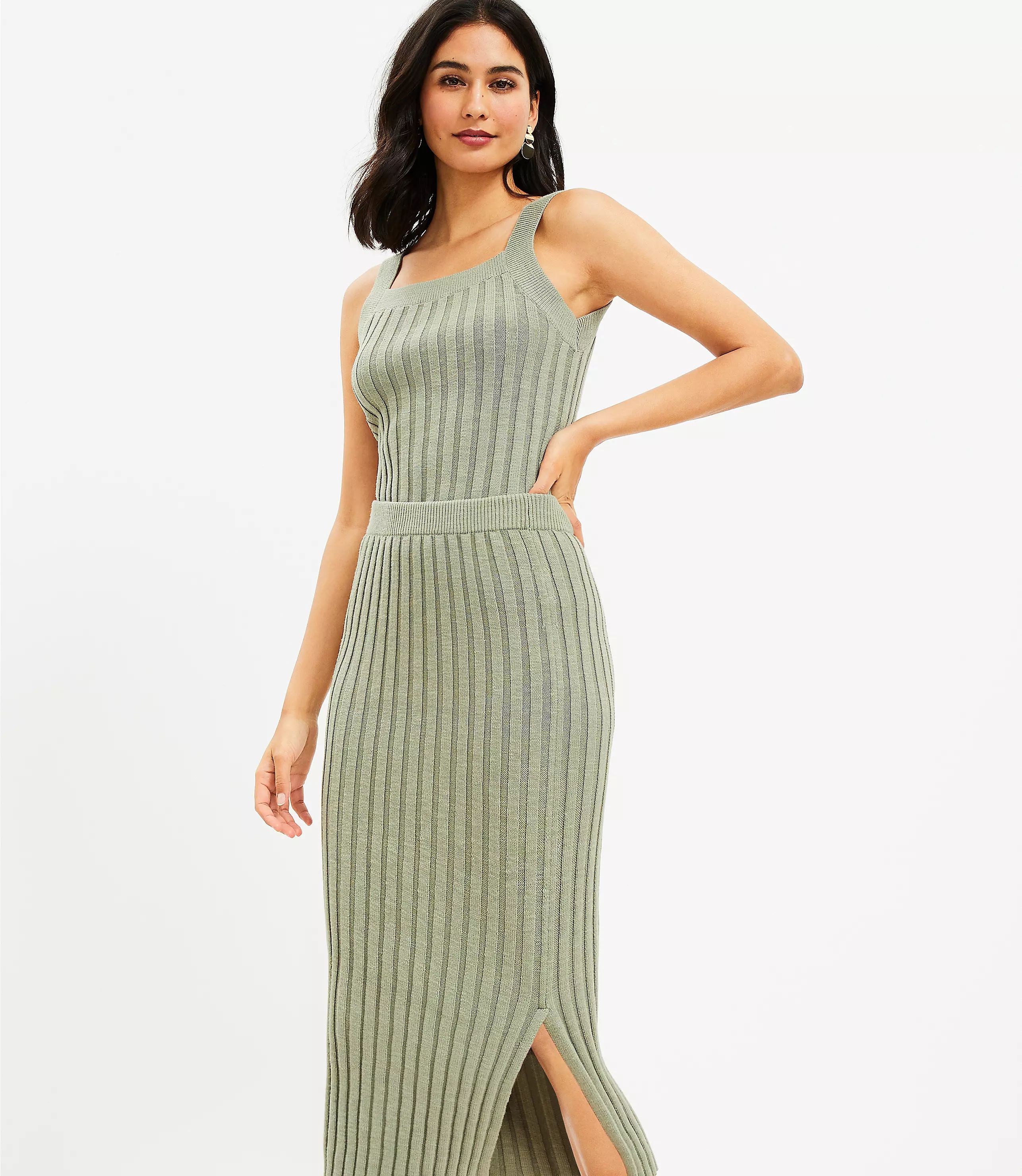 Ribbed Midi Sweater Skirt | LOFT