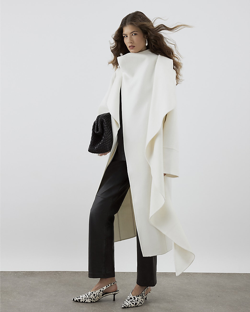 RI Studio Cream Handmade Wool Blend Coat | River Island UK & IE