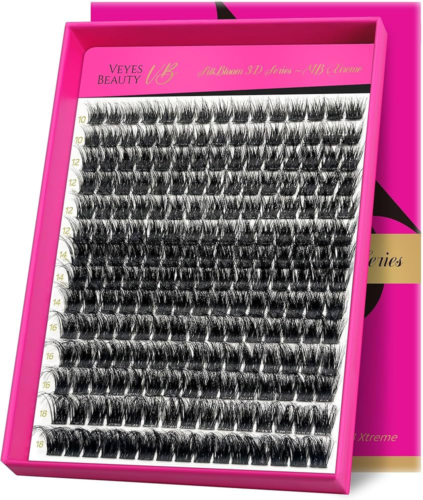 VEYESBEAUTY Lash Clusters Fluffy Individual Lash Extensions Xtreme 3D Layered Volume Eyelashes Th... | Amazon (US)
