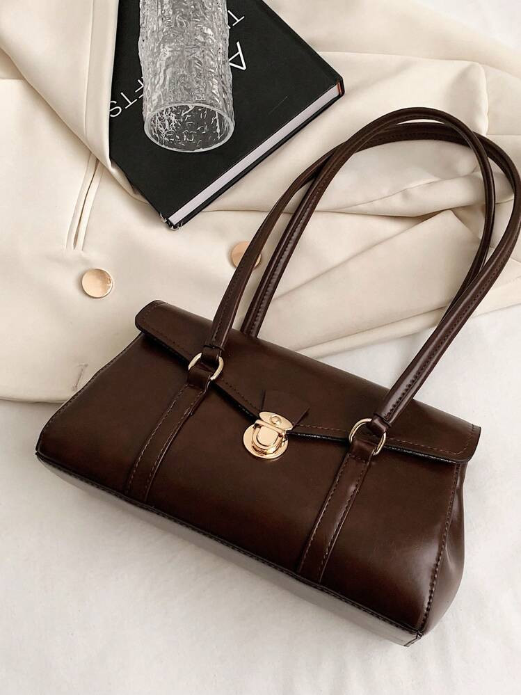High-End Texture, Niche Personalized Stylish Handbag, Latest Fashion Handbag For Women, Vintage Commuting Bag For Office Workers, Shopping Gift Waterproof, Anti-Theft, Expandable, Multi-Purpose, Multi-Functional, High-End Shoulder Bag | SHEIN