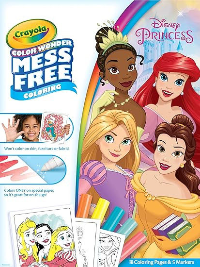 CRAYOLA Color Wonder - Disney Princess Colouring Mess-Free Book (Includes 18 Colouring Pages & 5 ... | Amazon (UK)