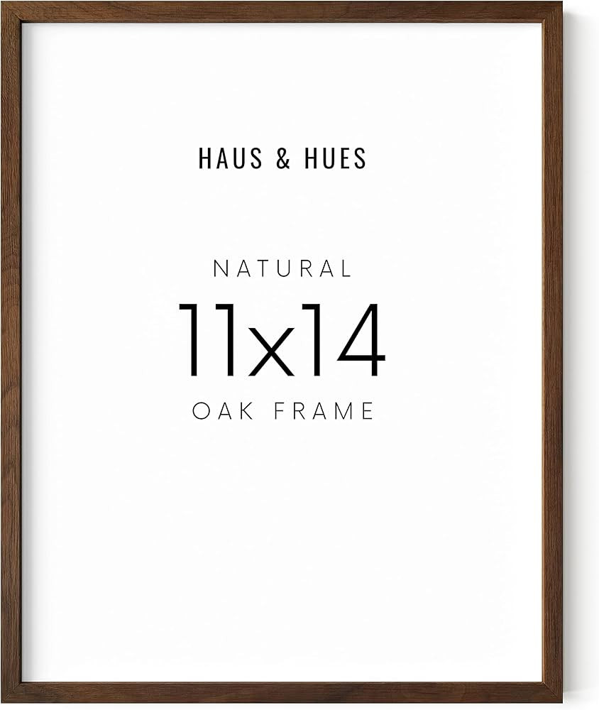 HAUS AND HUES Walnut 11x14 Wood Picture Frames - Wall Picture Frames for Bedroom, Wooden Rustic P... | Amazon (US)