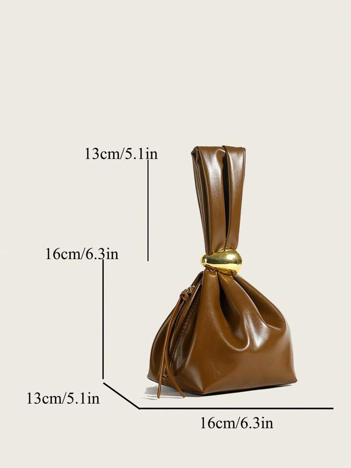 1pc FEISTURE Women Solid Color PU Leather Pleated Cloud Handbag, Suitable For Girls, Ladies, Coll... | SHEIN
