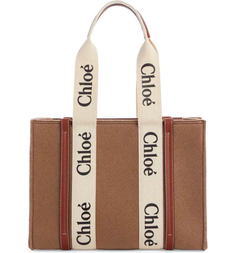 Chloé Medium Woody Logo Strap Felt Tote | Nordstrom | Nordstrom