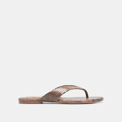 Linnet Sandals in Snake Tan Embossed Leather Size 6 By Dolce Vita | DolceVita.com