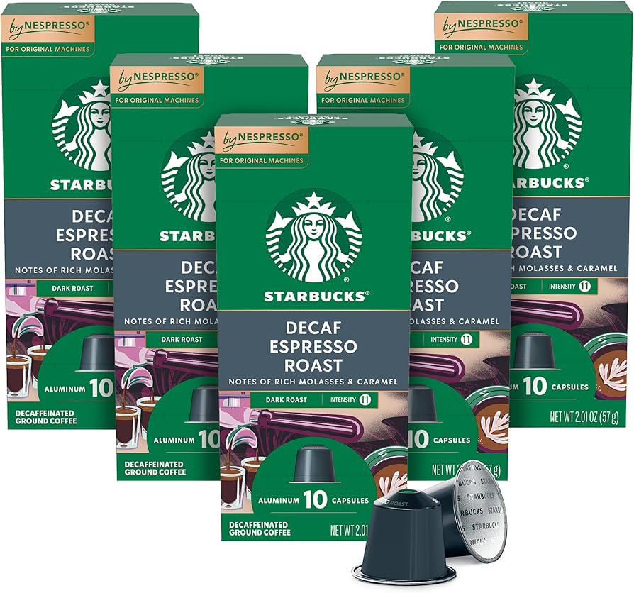 Starbucks by Nespresso Original Line, Decaf Espresso, Dark Roast, 50-count Espresso Pods | Amazon (US)