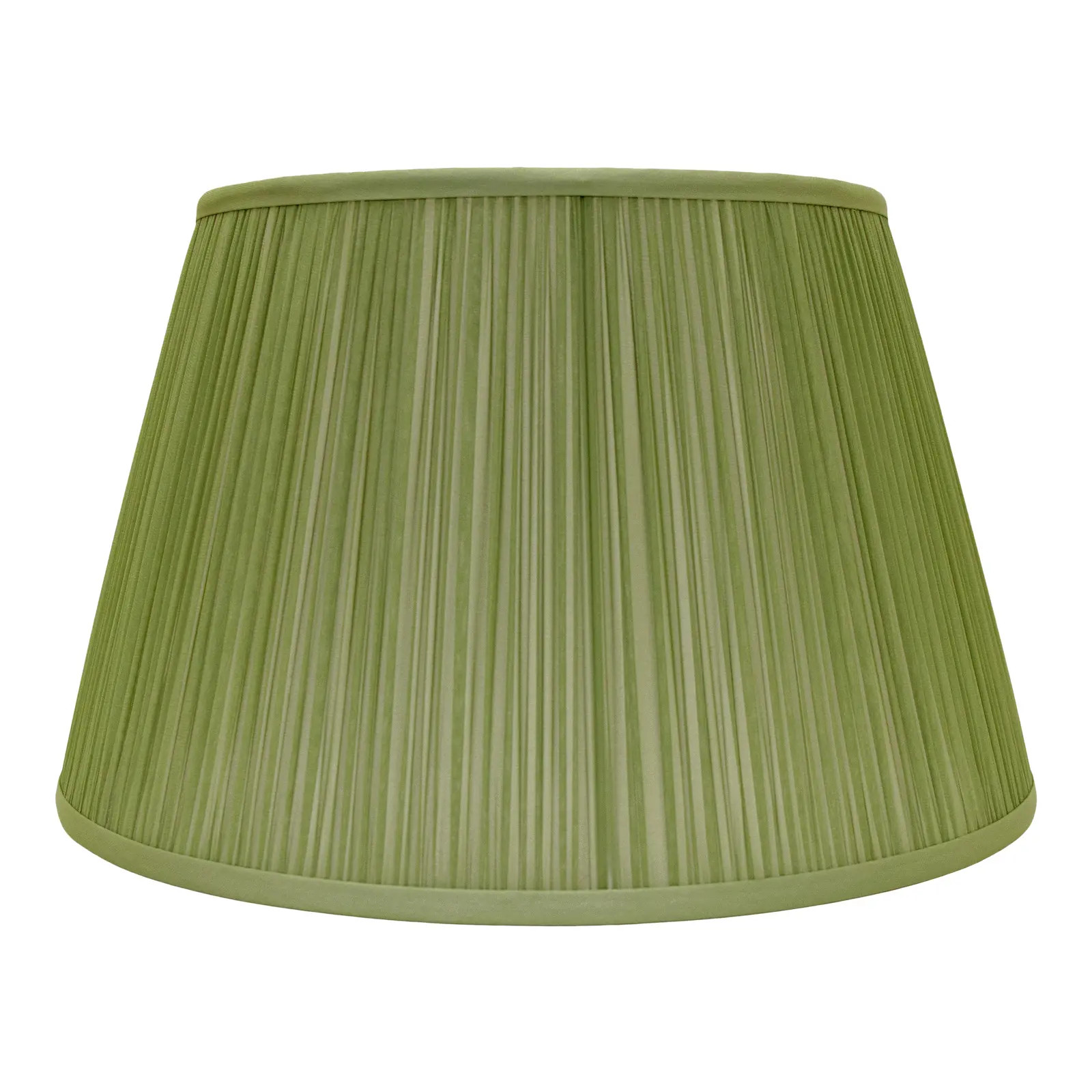 Shirred Silk Lamp Shade 16", Avocado | Chairish