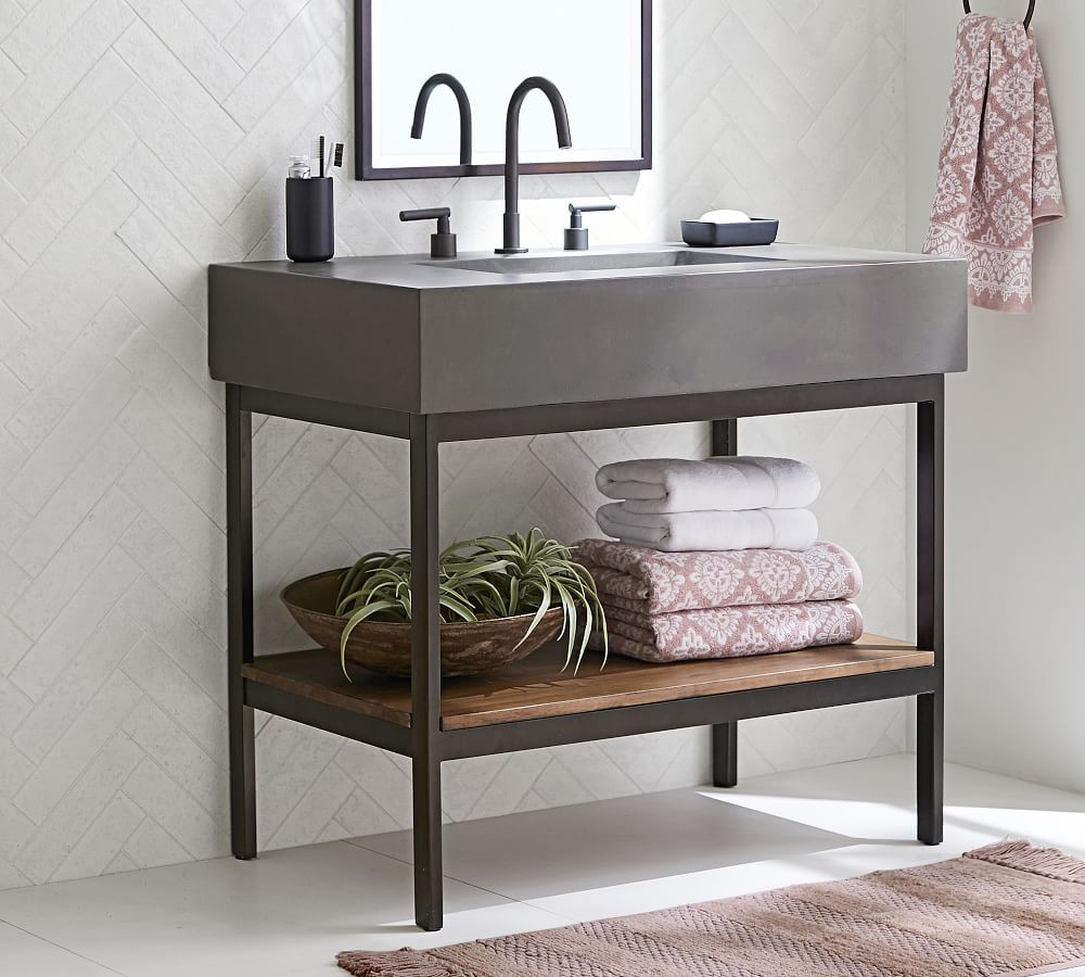 Frances 36" Concrete Top Single Sink Vanity | Pottery Barn (US)
