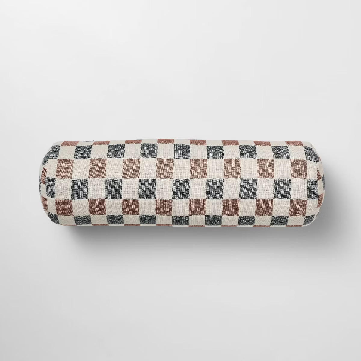 Bolster Woven Check Pillow Neutral/Navy/Burgundy - Threshold™ designed with Studio McGee | Target