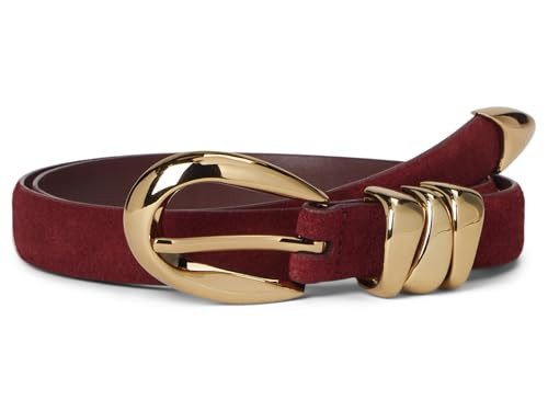 Madewell Women's Triple Metal Keeper Belt: Suede, Cabernet, Small | Amazon (US)