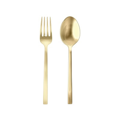 Fortessa Arezzo Brushed Gold Serving Set | Williams-Sonoma