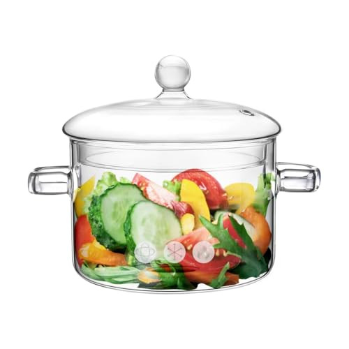 Glass Pots for Cooking on Stove, 1.5L/50oz Glass Cooking Pot with Lid, Heat-Resistant Simmer Pot for Stove Potpourri, Saucepan Pot FIts for Cooking, Soup, Milk, Tea. | Amazon (US)