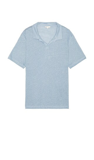 Shaun Linen Polo in Dusty Blue | Revolve Clothing (Global)