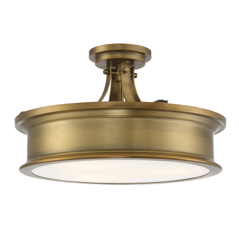 Brevard 3 - Light 16'' Simple Drum Semi Flush Mount | Wayfair North America