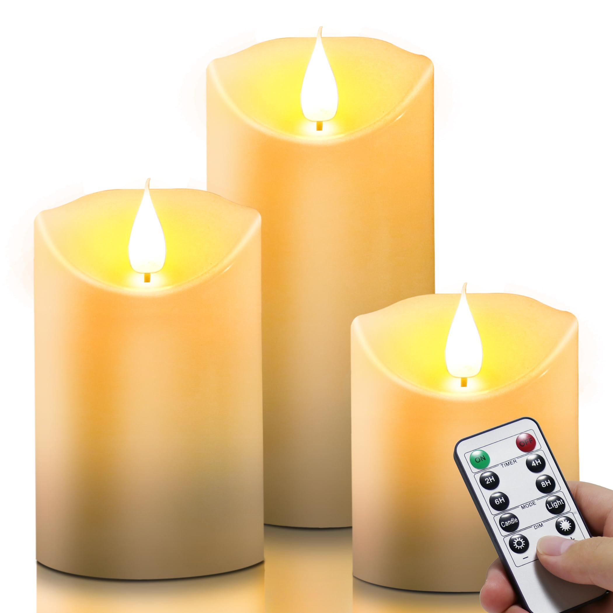 Daphomeu LED Waterproof Flameless Candles 4" 5" 6" With Remote Control and Timer Function, Batter... | Amazon (UK)