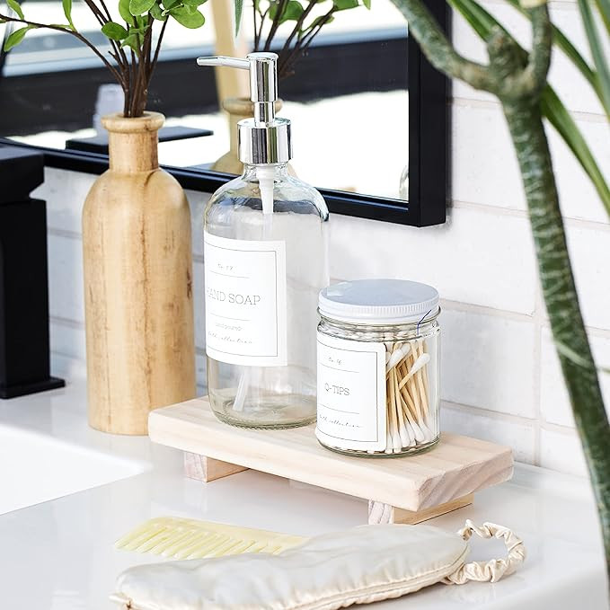 Farmhouse Soap Stand, Soap Tray, Wood Riser, Kitchen Soap Tray, Sink Decor, Plant Holder, Bathroo... | Amazon (US)