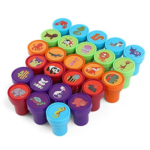26Pcs Zoo Animal Stamps for Kids, Self Inking Stamps for Kids Birthday Gift, Farm Party Favors, Teacher Stamps | Amazon (US)