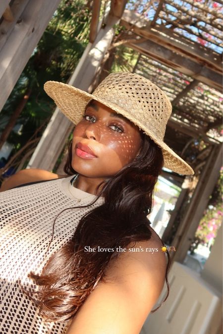 Vacation mode - glowy makeup, straw hat, crochet cover up dress 

#dsw #travel #vacation #beach #resortwear 

#LTKSeasonal #LTKtravel #LTKswim