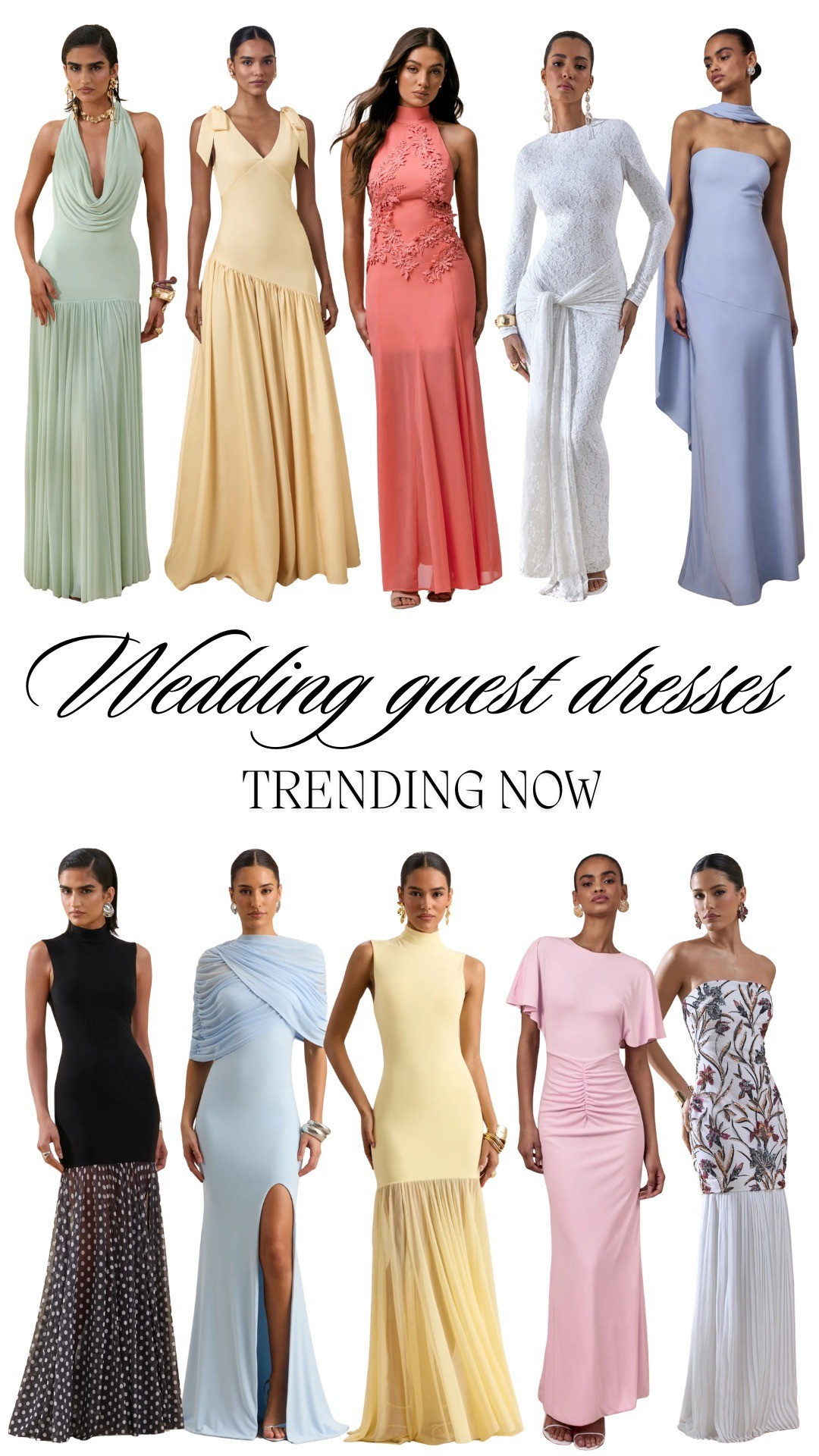 These are feminine, elegant summer dresses — perfect for a summer wedding. They have a light, flirty feel, come in soft nude tones as well as green, yellow, red, and blue, and would look stunning as guest dresses or even bridesmaid options.Follow my shop 🛍 irenecheshin the @shop.LTK app to shop this and all my other posts or head to my Link in Bio or Stories!

#LTKootd #LTKSeasonal #LTKWedding