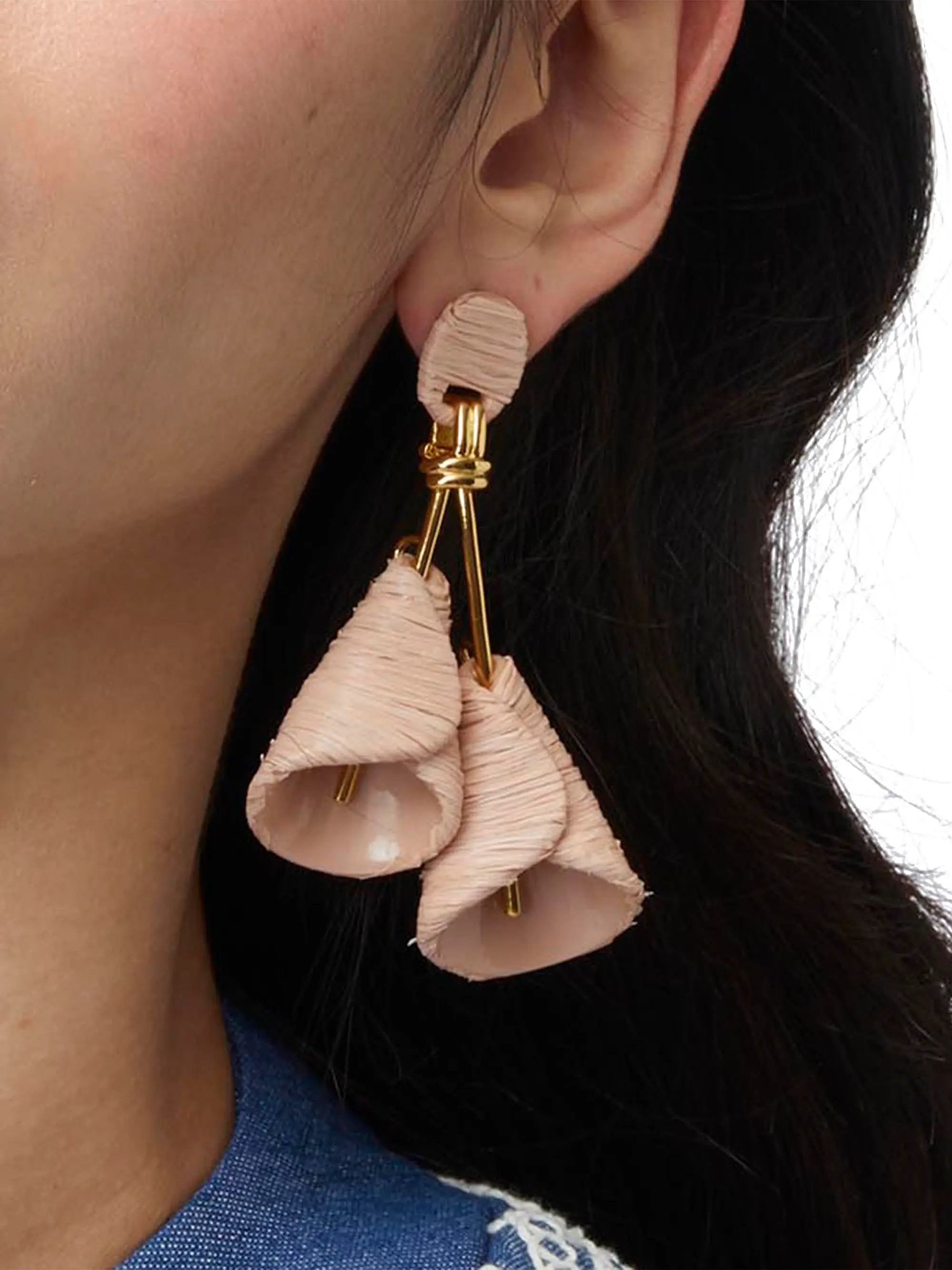 Lele Sadoughi Calla Lily 14K-Gold-Plated & Raffia Drop Earrings | Saks Fifth Avenue | Saks Fifth Avenue