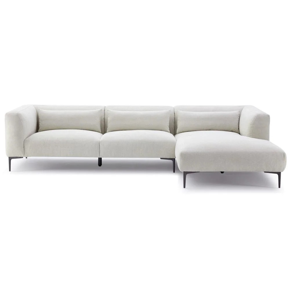 Saviola Beige Fabric Linen Right-Facing Modern Living Room Corner Sectional Sofa - Walmart.com | Walmart (US)