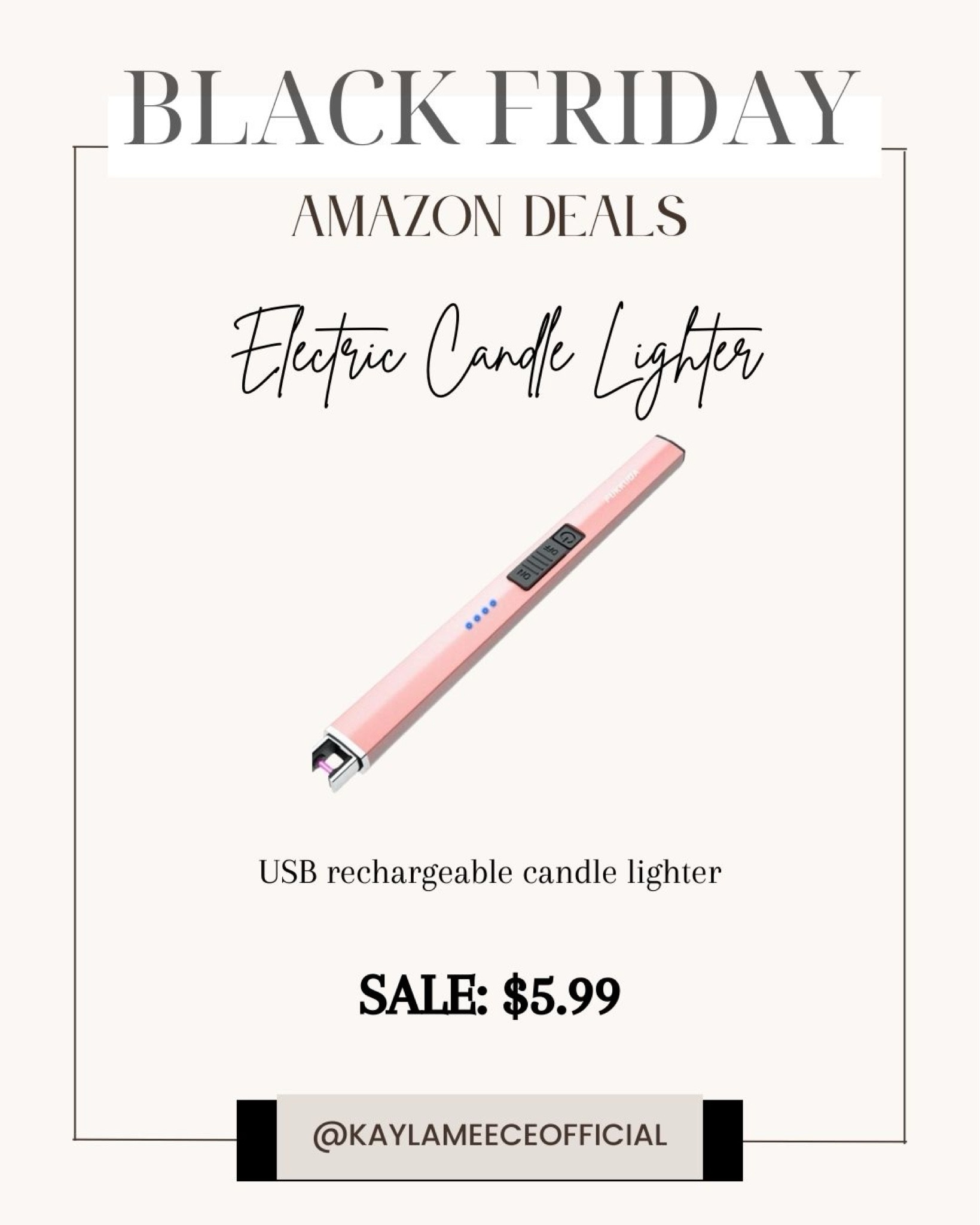 Electric Candle Lighter 

#amazonfinds #homeessentials #pinkcandlelighter #electriccandlelighter #rechargeablecandlelighter #homegadgets #stockingstufferideas #giftsforher #giftguideforher #bestblackfridaydeals #amazonblackfriday #cyberdeals #onlinesales #blackfriday2024 #uniquehomegadgets #coolgadgets 

#LTKFindsUnder50 #LTKGiftGuide #LTKCyberWeek