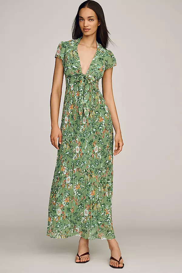 V-Neck Tie Midi Dress | Anthropologie (US)