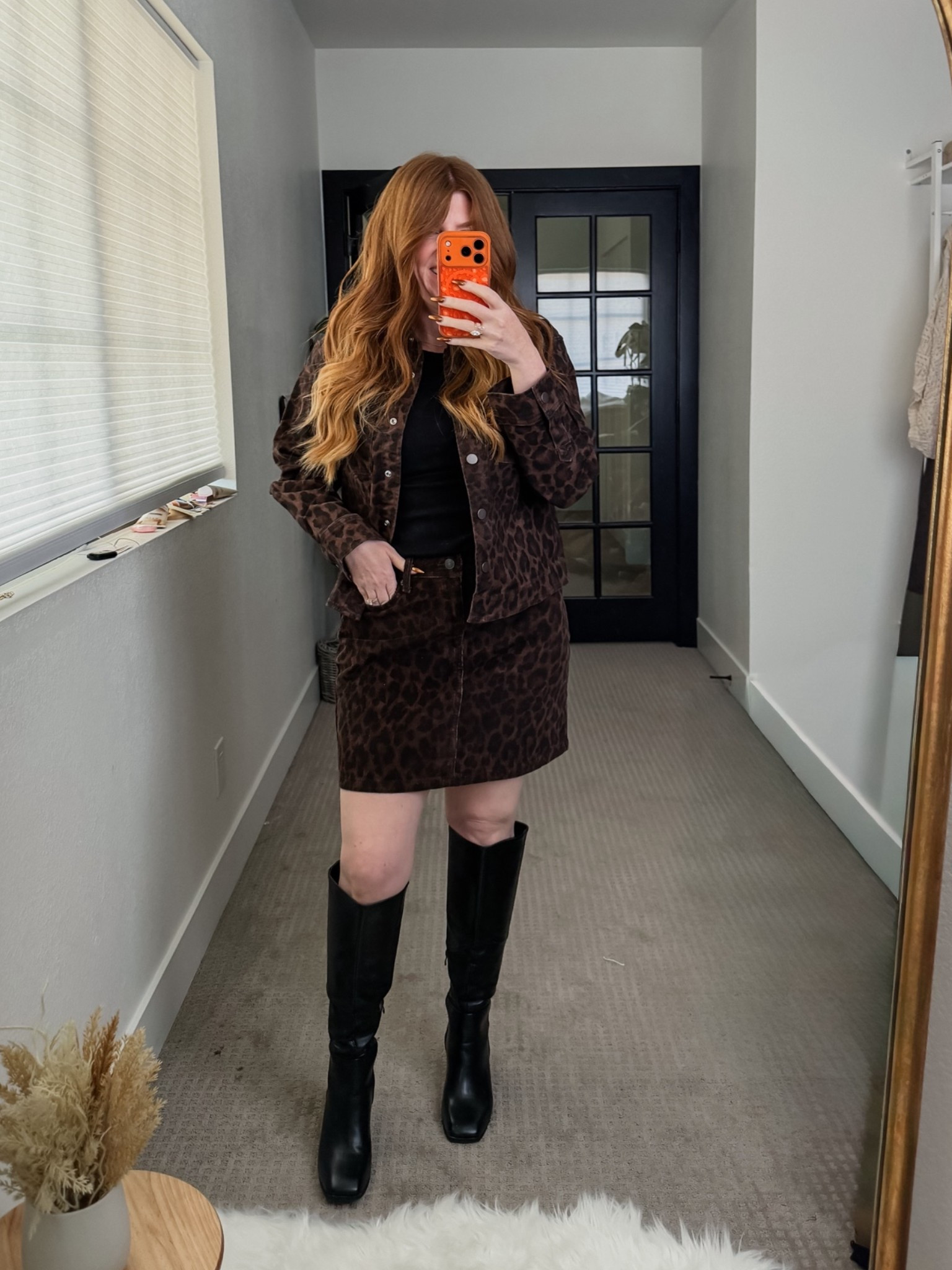 Leopard print skirt set from Walmart. So fun!
