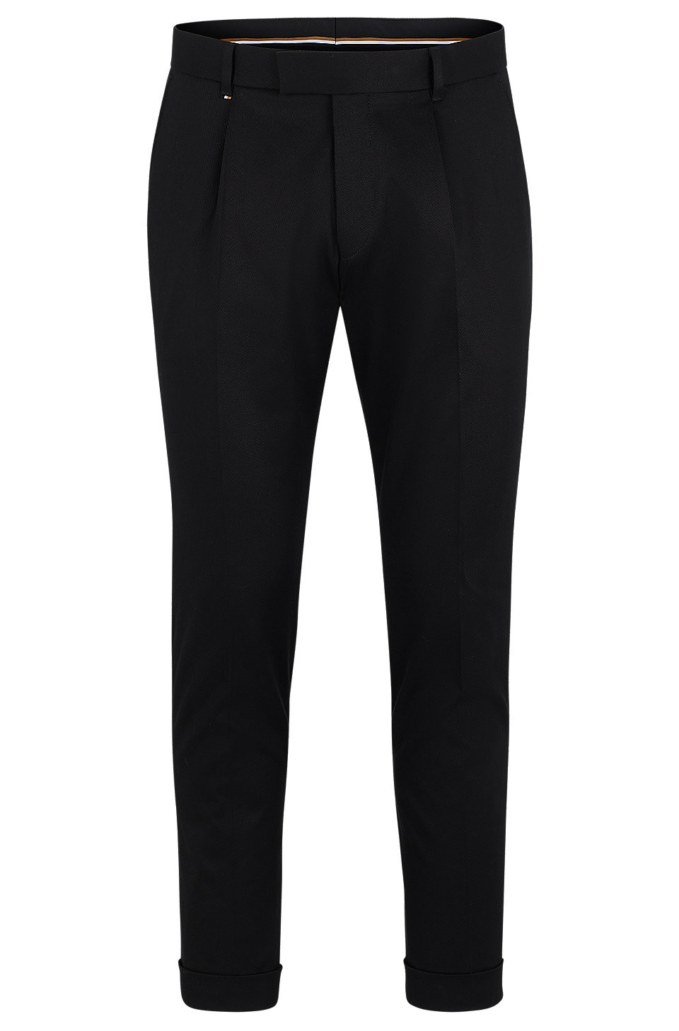 BOSS - Relaxed-fit trousers in stretch fabric with pleat front | Hugo Boss (UK)