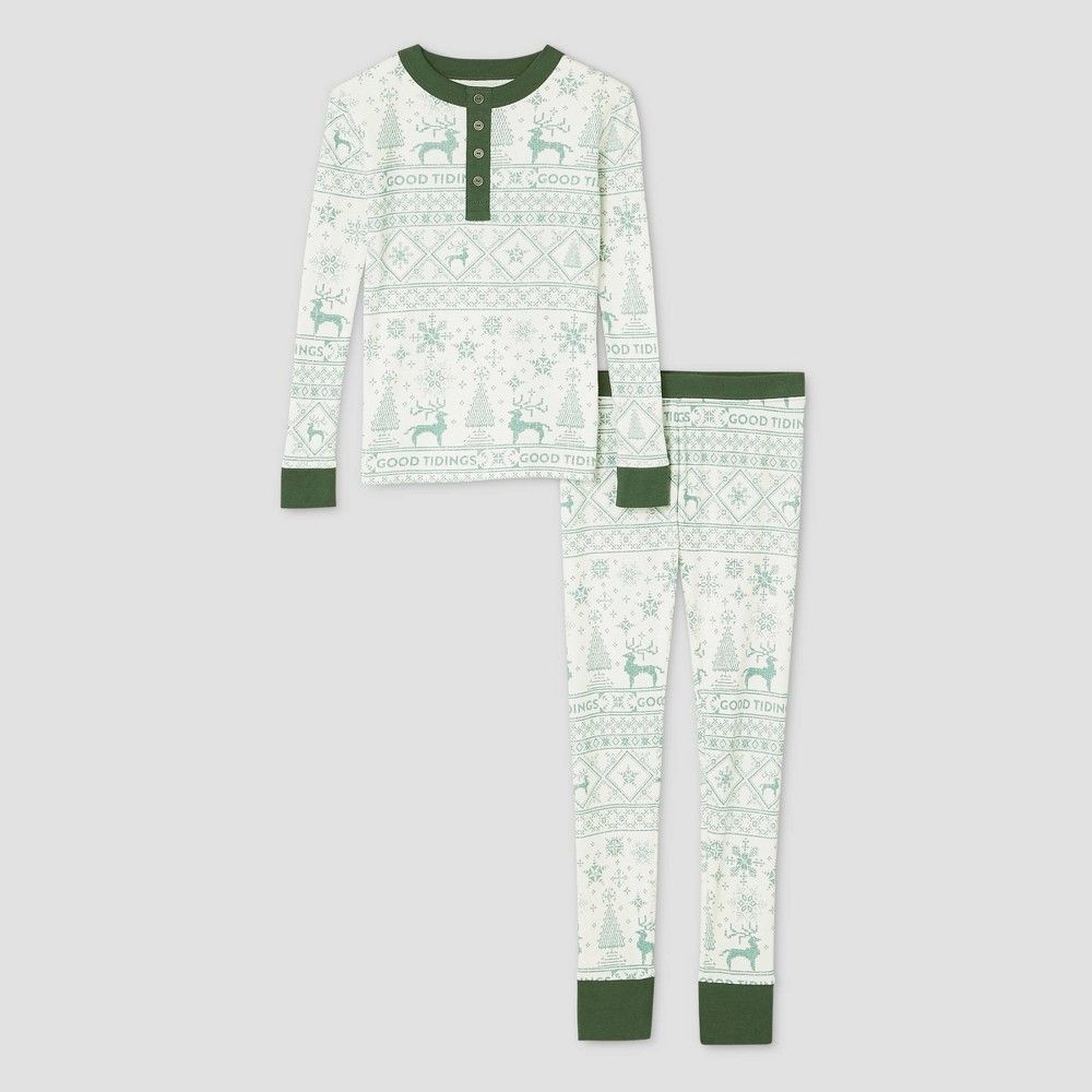 Kids Holiday 'Good Tidings' 2pc Pajama Set Green - Hearth & Hand with Magnolia 4 | Target