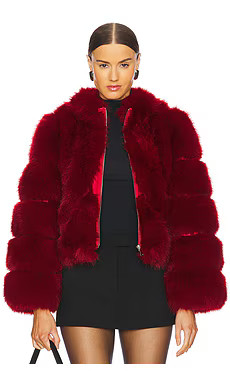Adrienne Landau The Icon Fur Jacket in Goji Berry from Revolve.com | Revolve Clothing (Global)