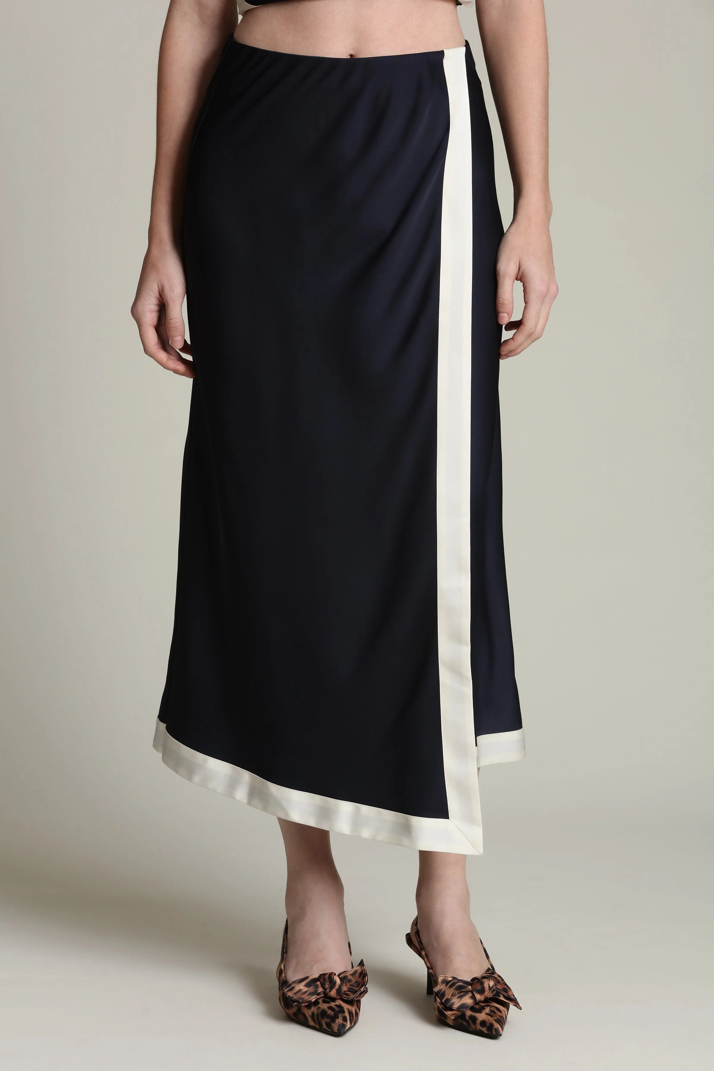 Satin Faux Wrap Maxi Slip Skirt | Avec Les Filles
