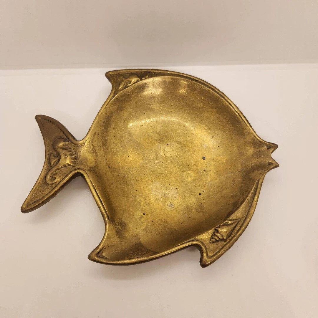 Solid Brass Fish Trinket Dish Catch-all Tray Dish Vintage Weighs Over 2 Lbs - Etsy Canada | Etsy (US)