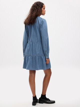 Tiered Denim Mini Shirtdress | Gap (US)